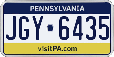 PA license plate JGY6435