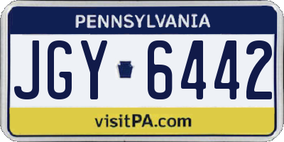 PA license plate JGY6442