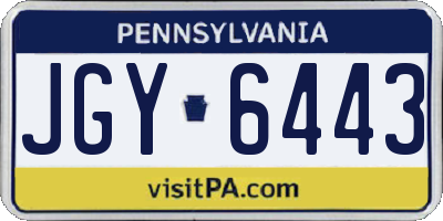 PA license plate JGY6443
