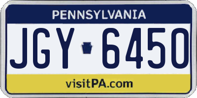 PA license plate JGY6450