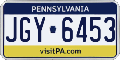 PA license plate JGY6453