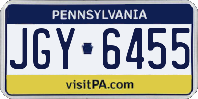 PA license plate JGY6455