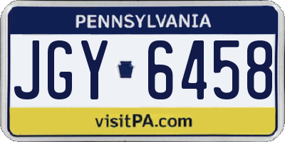 PA license plate JGY6458