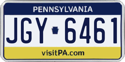 PA license plate JGY6461