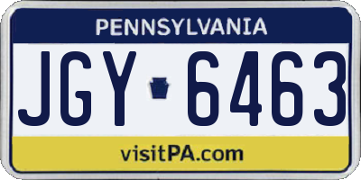 PA license plate JGY6463