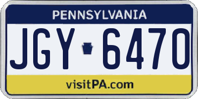 PA license plate JGY6470