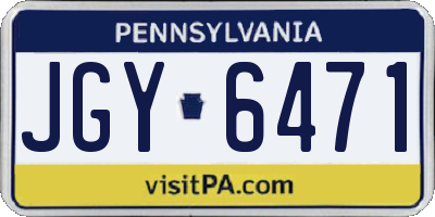PA license plate JGY6471