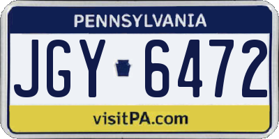 PA license plate JGY6472