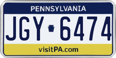 PA license plate JGY6474
