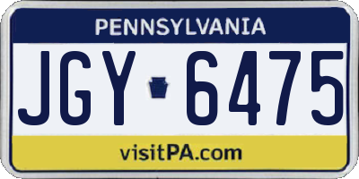 PA license plate JGY6475