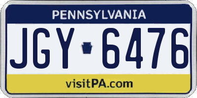 PA license plate JGY6476