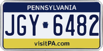 PA license plate JGY6482