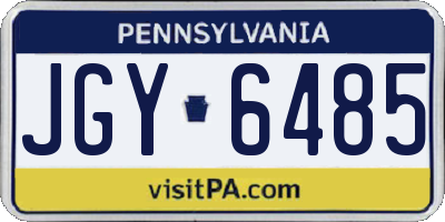 PA license plate JGY6485
