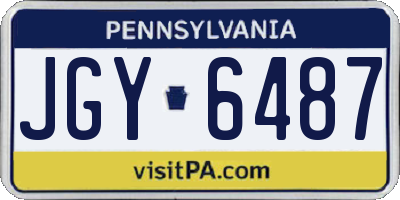 PA license plate JGY6487