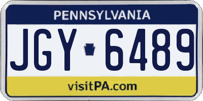 PA license plate JGY6489