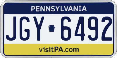 PA license plate JGY6492