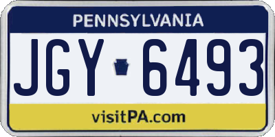 PA license plate JGY6493