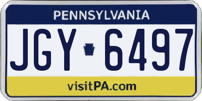 PA license plate JGY6497