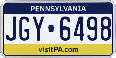 PA license plate JGY6498