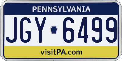 PA license plate JGY6499