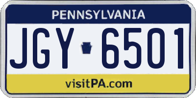 PA license plate JGY6501
