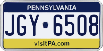 PA license plate JGY6508