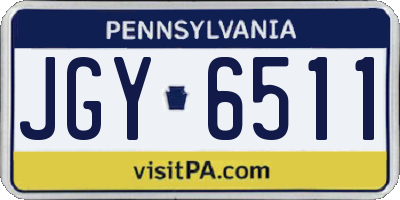 PA license plate JGY6511