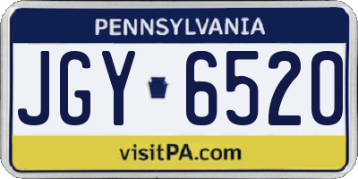 PA license plate JGY6520