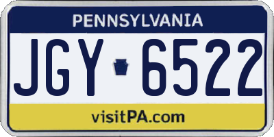 PA license plate JGY6522