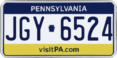 PA license plate JGY6524