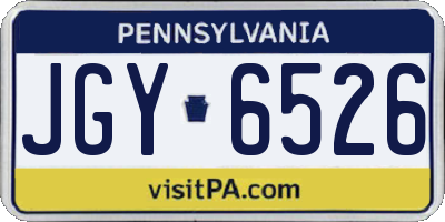 PA license plate JGY6526