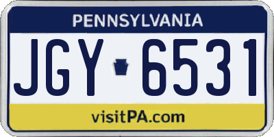 PA license plate JGY6531