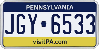 PA license plate JGY6533