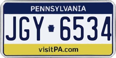 PA license plate JGY6534