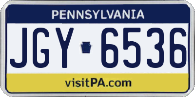 PA license plate JGY6536