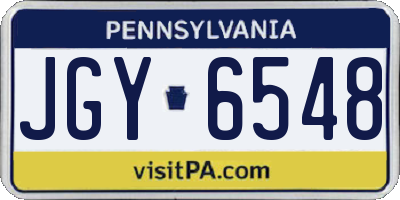 PA license plate JGY6548