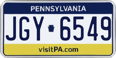 PA license plate JGY6549