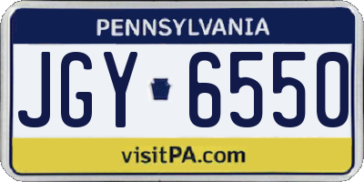 PA license plate JGY6550