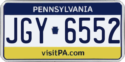 PA license plate JGY6552