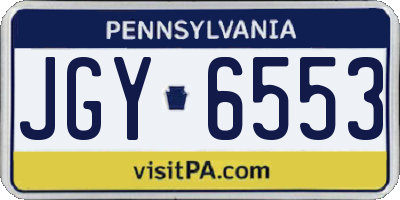 PA license plate JGY6553