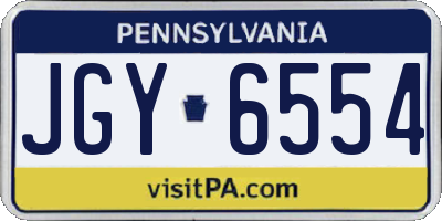 PA license plate JGY6554