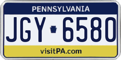 PA license plate JGY6580