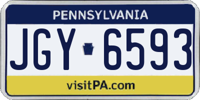 PA license plate JGY6593