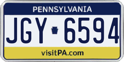 PA license plate JGY6594