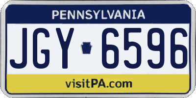 PA license plate JGY6596