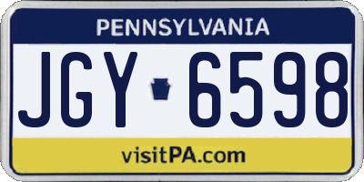 PA license plate JGY6598