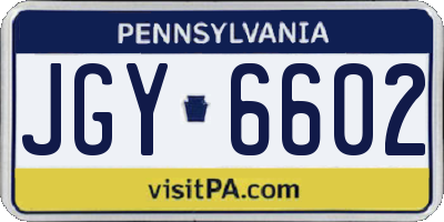 PA license plate JGY6602