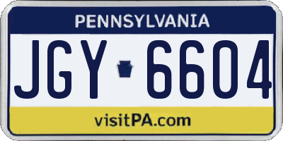 PA license plate JGY6604