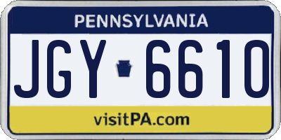 PA license plate JGY6610