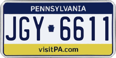 PA license plate JGY6611